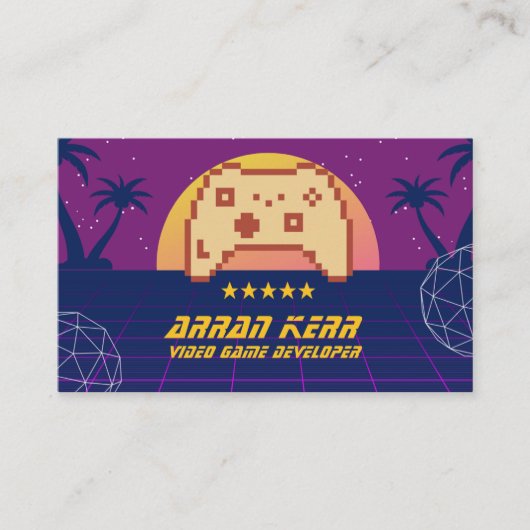 Carte De Visite Jeu de console de jeu vidéo Retro (Devant)