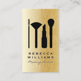 Carte De Visite Jeu de maquillage Arrière - plan Gold Natural Line