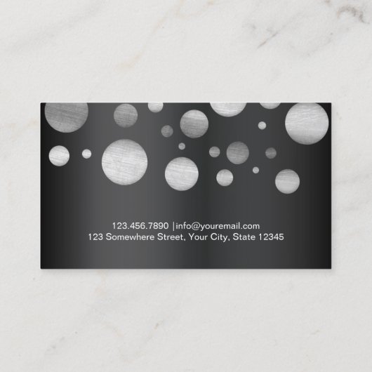 Carte De Visite Jeu de points noirs et blancs moderne (Dos)
