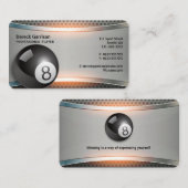 Carte De Visite Jeu de pool | Joueur professionnel (Devant / Derrière)