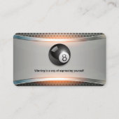 Carte De Visite Jeu de pool | Joueur professionnel (Dos)