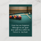 Carte De Visite Jeu de pool Memorial Keepsaké (Dos)