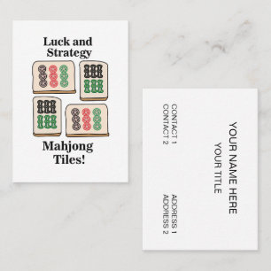 Carte De Visite Jeu de stratégie de chance avec tuiles de Mahjong