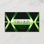 Carte De Visite Jeu de yeux noir géométrique avec vert chatoyant (Devant)