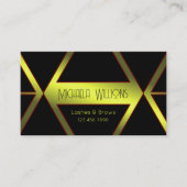 Carte De Visite Jeu de yeux noir géométrique Jaune Shimmer flashy (Devant)