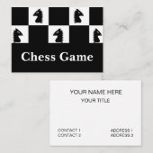 Carte De Visite Jeu d'échecs du Cavalier Noir  (Devant / Derrière)