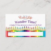 Carte De Visite Jeu d'encouragement pour les jeunes de l'école pré (Devant)