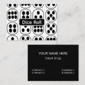 Carte De Visite Jeu Dice Roll (Devant / Derrière)
