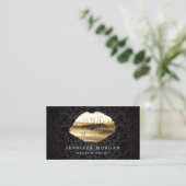 Carte De Visite Jeu d'oeil 3D Black Gold Lips Artiste de maquillag (Debout devant)