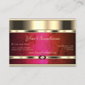 Carte De Visite Jeu d'oeil doré avec marbre rouge et diamants (Dos)