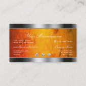 Carte De Visite Jeu d'oeil en argent avec Motif en marbre orange (Dos)