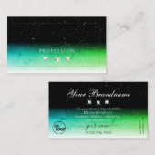 Carte De Visite Jeu d'oeil noir blanc et Turquoise avec logo bijou (Devant / Derrière)