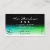 Carte De Visite Jeu d'oeil noir blanc et Turquoise avec logo bijou (Dos)