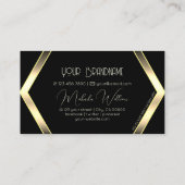 Carte De Visite Jeu d'oeil noir clair or géométrique Stylé (Dos)