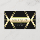 Carte De Visite Jeu d'oeil noir clair or géométrique Stylé (Devant)