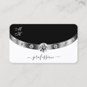 Carte De Visite Jeu d'oeil noir et blanc avec diamants (Devant)