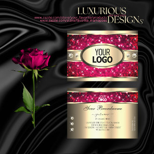 Carte De Visite Jeu d'oeil or rose Parties scintillant Diamants aj