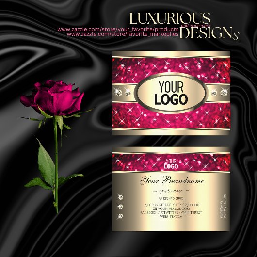 Carte De Visite Jeu d'oeil or rose Parties scintillant Diamants aj