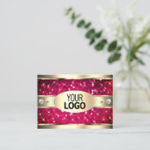 Carte De Visite Jeu d'oeil or rose Parties scintillant Diamants aj (Debout devant)