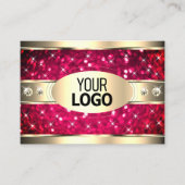 Carte De Visite Jeu d'oeil or rose Parties scintillant Diamants aj (Devant)