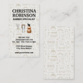 Carte De Visite Jeu d'outils Barber et Motifs d'icônes (Devant / Derrière)