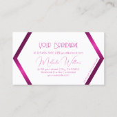 Carte De Visite Jeu d'yeux blanc géométrique Chimi rose moderne ro (Dos)