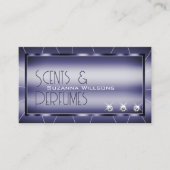 Carte De Visite Jeu d'yeux bleu chimmery avec diamants et logo (Devant)