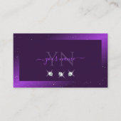 Carte De Visite Jeu d'yeux foncé violet étincelant Diamants Monogr (Devant)