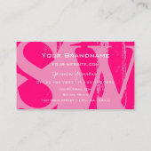 Carte De Visite Jeu d'yeux rose et blanc avec Monogramme élégant (Dos)