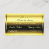 Carte De Visite Jeu d'yeux Shimmery Golden et Faux Initiales 3D (Dos)