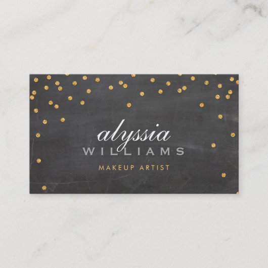 Carte De Visite JEU mini confetti or parties scintillant brillant (Devant)