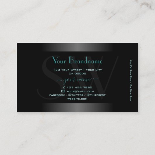 Carte De Visite Jeu oculaire noir blanc Gradiogramme Turquoise (Dos)