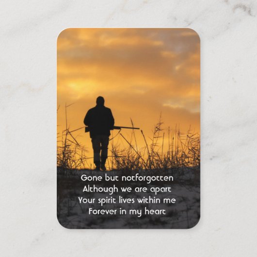 Carte De Visite Jeu Stalking de chasse Memorial Hunter (Dos)