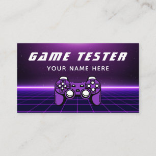 Carte De Visite Jeu Tester Développeur Gamer Futuristic Purple