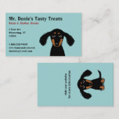 Carte De Visite Jeune Dachshund à Poil Long (Devant / Derrière)