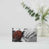 Carte De Visite jeune mariée et marié : mains molles (Debout devant)