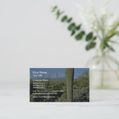 Carte De Visite Jeunes cactus du Saguaro, fleurs d'ocotillo à fleu (Debout devant)