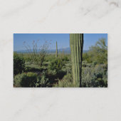 Carte De Visite Jeunes cactus du Saguaro, fleurs d'ocotillo à fleu (Dos)