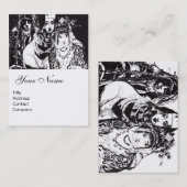 Carte De Visite JEUNES FILLES ANATOLIENNES BLANC Noir Éthique Dess (Devant / Derrière)
