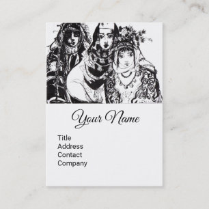 Carte De Visite JEUNES FILLES ANATOLIENNES Dessin de mode ethnique