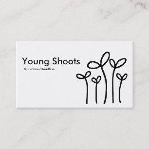 Carte De Visite Jeunes pousses - Noir sur blanc