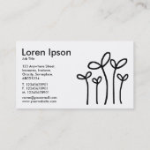 Carte De Visite Jeunes pousses - Noir sur Blanc (Coquille d'oeuf) (Dos)