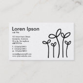 Carte De Visite Jeunes pousses - Noir sur Blanc (Or) (Dos)