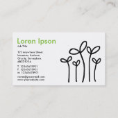 Carte De Visite Jeunes pousses - Vert noir sur blanc (Dos)