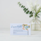 Carte De Visite Jeux bébé Herbe de Pampas Bleue Boho Tirage au sor (Debout devant)