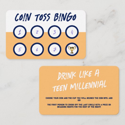 Carte De Visite Jeux De Boisson Amusants Pour Parties (Devant / Derrière)