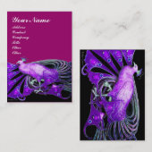 CARTE DE VISITE JEWEL DE MODE PURPLE PEACOCK ÉLÉGANT (Devant / Derrière)