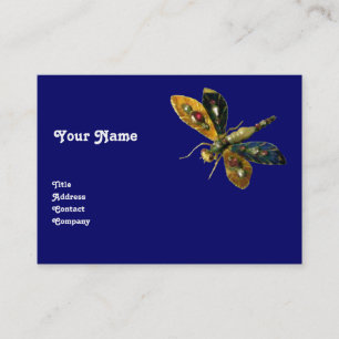Carte De Visite JEWEL DRAGONFLY ANTIQUE, Bleu
