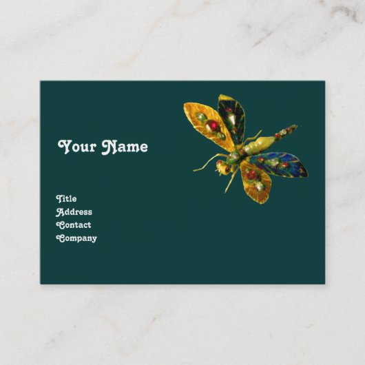 Carte De Visite JEWEL DRAGONFLY ANTIQUE, Vert (Devant)