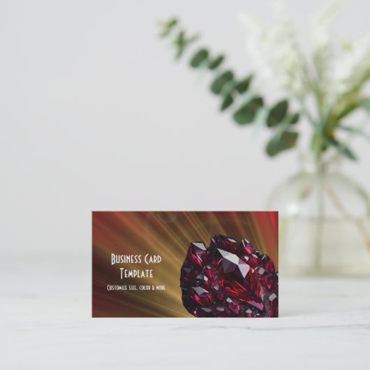 Carte De Visite Jewel Gemstone Crystal Ruby (Debout devant)